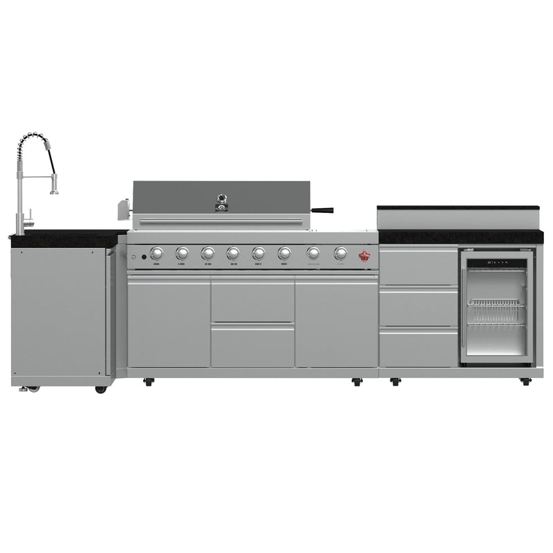 Forno FODKT2520BLK Bulnes 40 in. Outdoor Kitchen Set in Stainless Steel