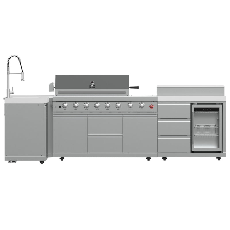 Forno FODKT2520WHT Bulnes 40 in. Outdoor Kitchen Set in Stainless Steel