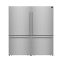 Forno Milano 2-Piece 62-Inch Freestanding Dual Bottom Freezer Refrigerator, Stainless Steel – 34.4 cu.ft, Touch Control, Ice Maker