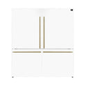 Forno Milano 2-Piece 62-Inch Freestanding Dual Bottom Freezer Refrigerator, White – 34.4 cu.ft, Touch Control, Ice Maker