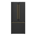 Forno Gallipoli Espresso 30-Inch Black French Door Refrigerator, Bottom Freezer, 17.5 Cu. Ft., No Frost, Ice Maker