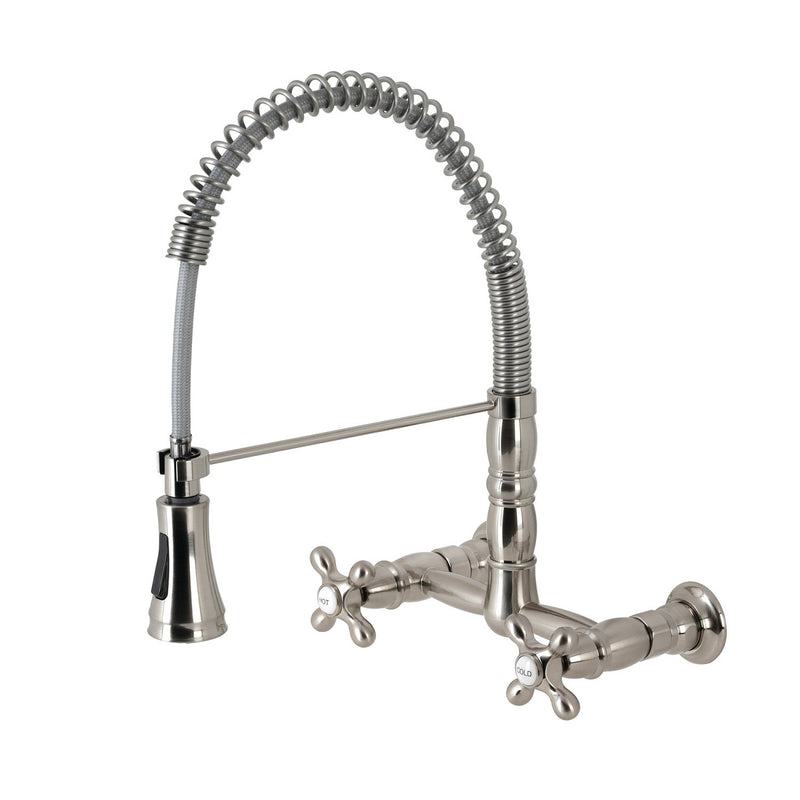 Kingston Brass GS1248AX Heritage Kitchen Faucet in Brushed Nickel