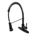 Kingston Sona GSY8880DL - Concord Single-Handle 1-or-3 Hole Deck Mount Pre-Rinse Kitchen Faucet, Matte Black