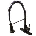 Kingston Sona GSY8885DL - Concord Single-Handle 1-or-3 Hole Deck Mount Pre-Rinse Kitchen Faucet, Oil Rubbed Bronze