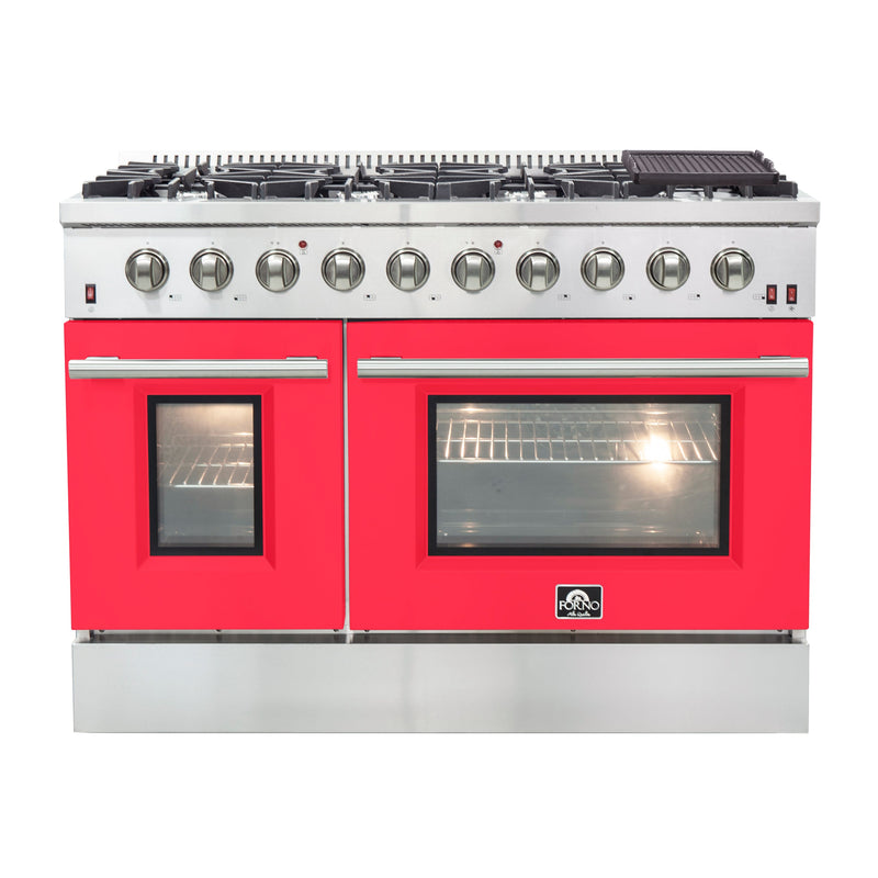 Forno FFSGS6244-48RED Galiano 48 in. Gas Range in Stainless Steel