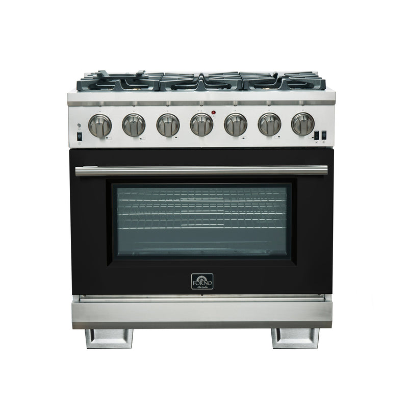 Forno FFSGS6260-36BLK Capriasca 36 in. Gas Range in Stainless Steel