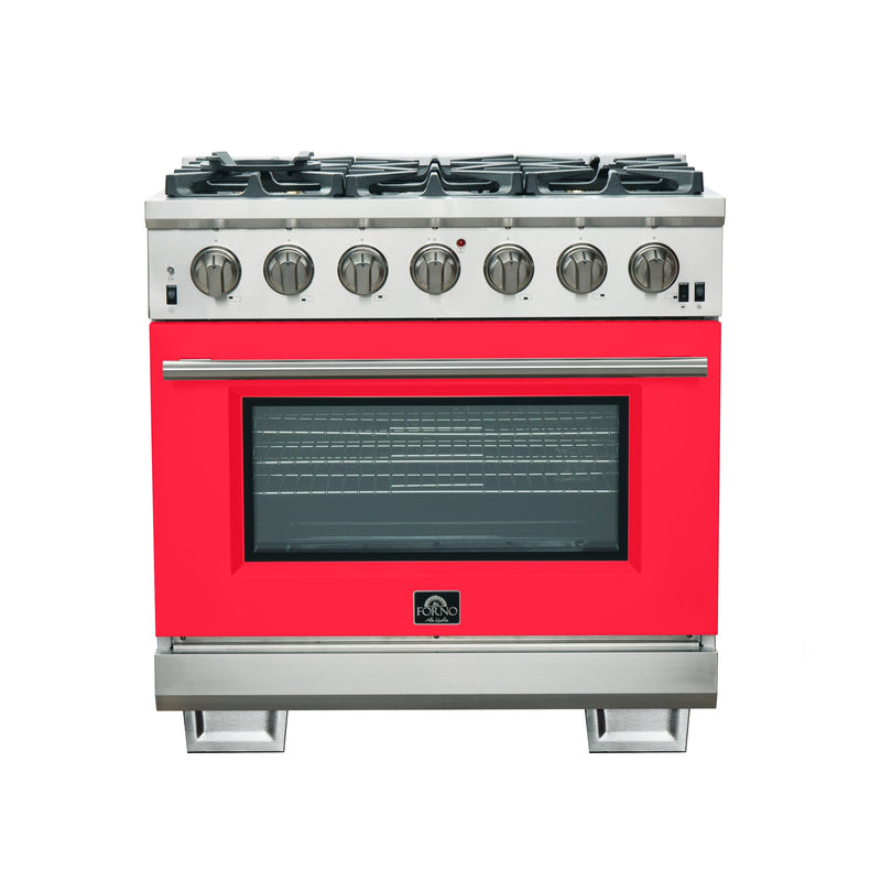 Forno FFSGS6260-36RED Capriasca 36 in. Gas Range in Stainless Steel