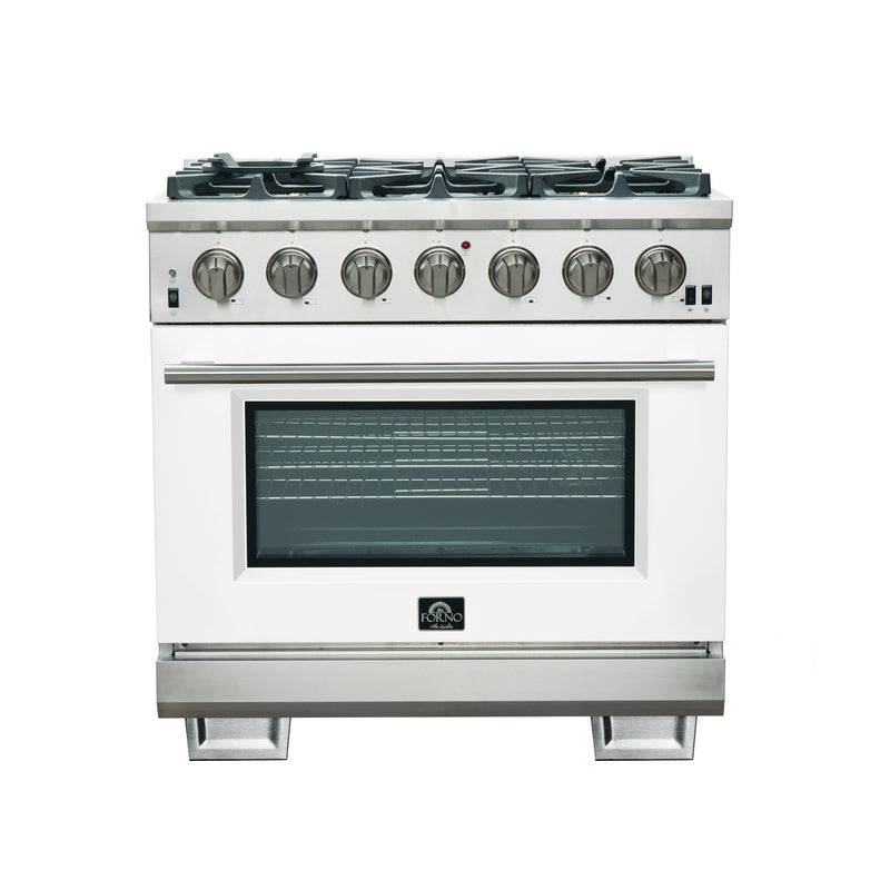 Forno FFSGS6260-36WHT Capriasca 36 in. Gas Range in Stainless Steel