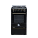 Forno Lamazze 20 Inch Freestanding Gas Range in Black, Compact Design