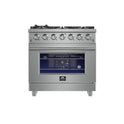 Forno Massimo 36-Inch Freestanding Gas Range, 6 Sealed Burners, Convection Oven, Energy Efficient