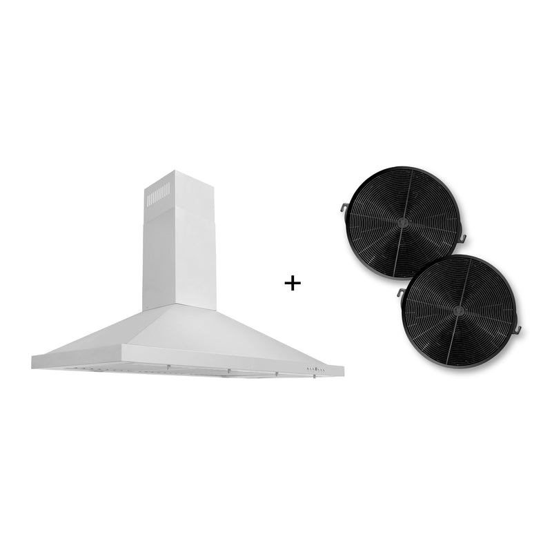 ZLINE 48 In. Wall Mount Range Hood in Stainless Steel with Charcoal Filters (KB-CF-48) ZLINE