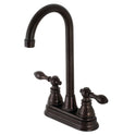 Kingston Tulare KB495ACL - American Classic Two-Handle 2-Hole Deck Mount Bar Faucet, Oil Rubbed Bronze