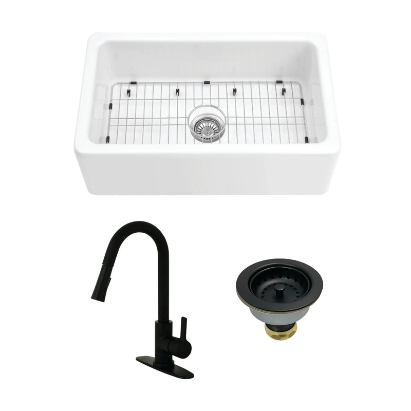 Kingston Brass 30 in. Kitchen Sink in Matte Black