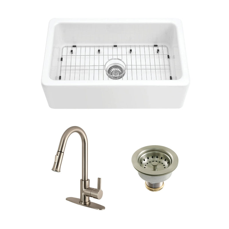 Kingston Brass 30 in. Kitchen Sink in Brushed Nickel