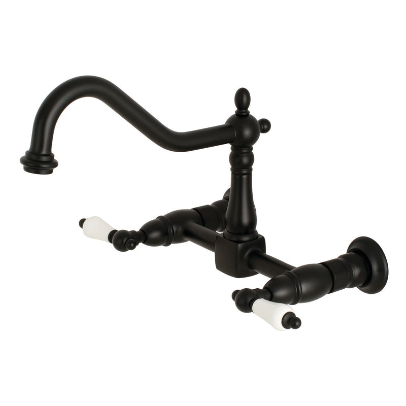 Kingston Brass KS1240PL Heritage Kitchen Faucet in Matte Black