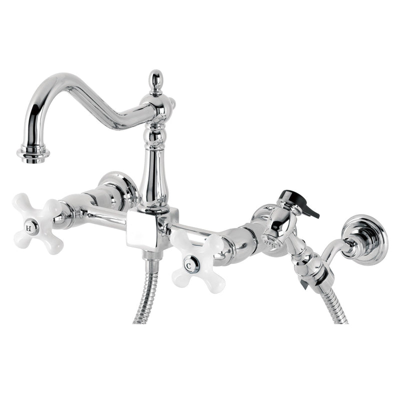 Kingston Brass KS1241PXBS Heritage Kitchen Faucet in Polished Chrome