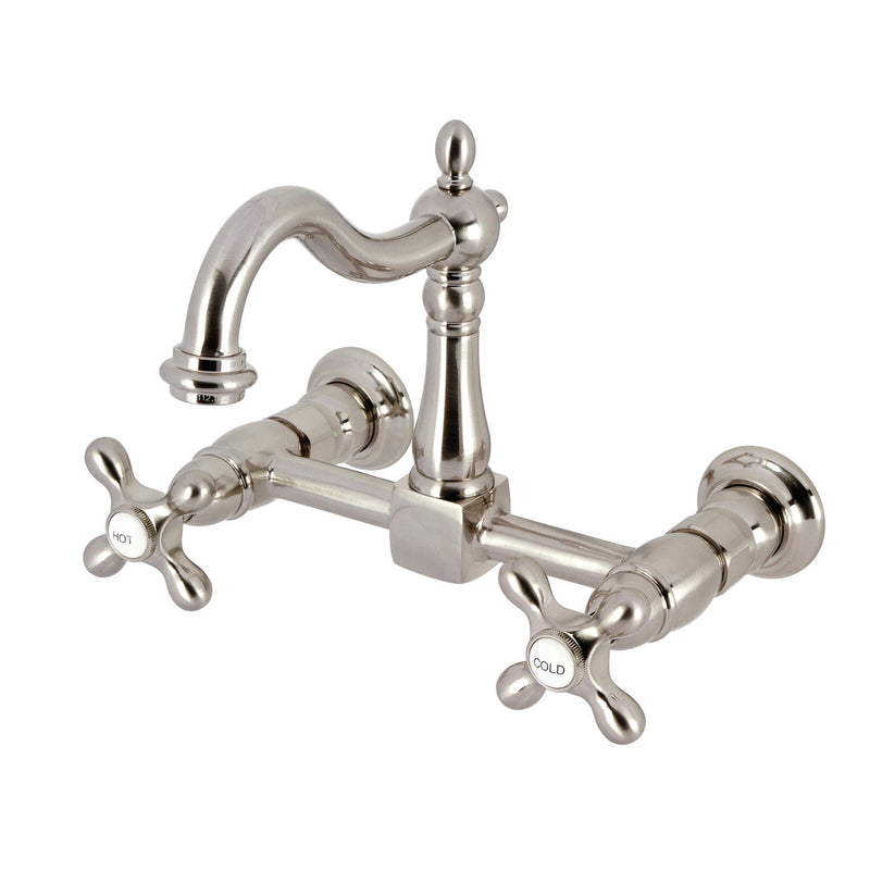 Kingston Brass KS1268AX Heritage Kitchen Faucet in Brushed Nickel