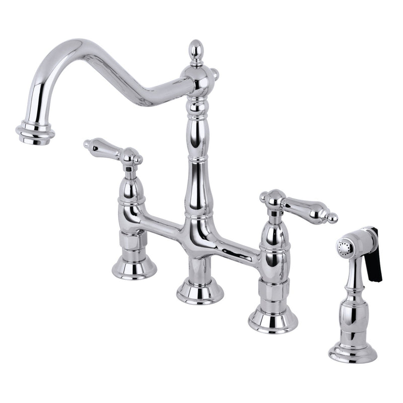 Kingston Brass KS1271ALBS Heritage Kitchen Faucet in Polished Chrome