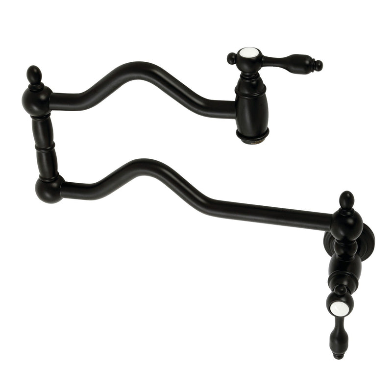 Kingston Brass KS2100TAL Heirloom Pot Filler in Matte Black