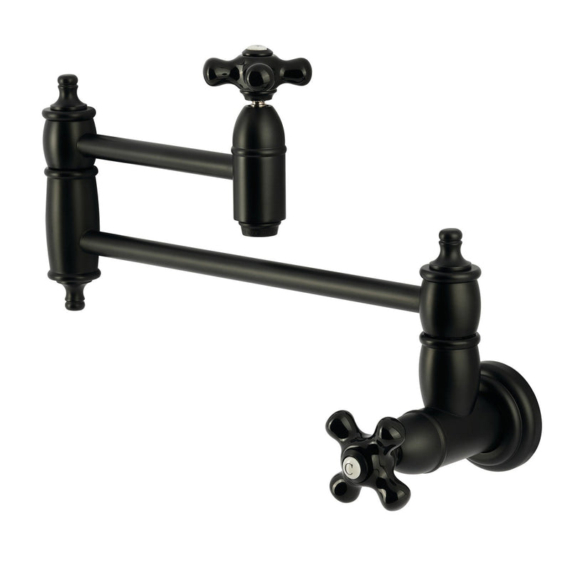 Kingston Brass KS3100PKX Duchess Pot Filler in Matte Black