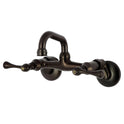 Kingston Tulare KS312ORB - Kingston Two-Handle 2-Hole Wall Mount Bar Faucet, Oil Rubbed Bronze