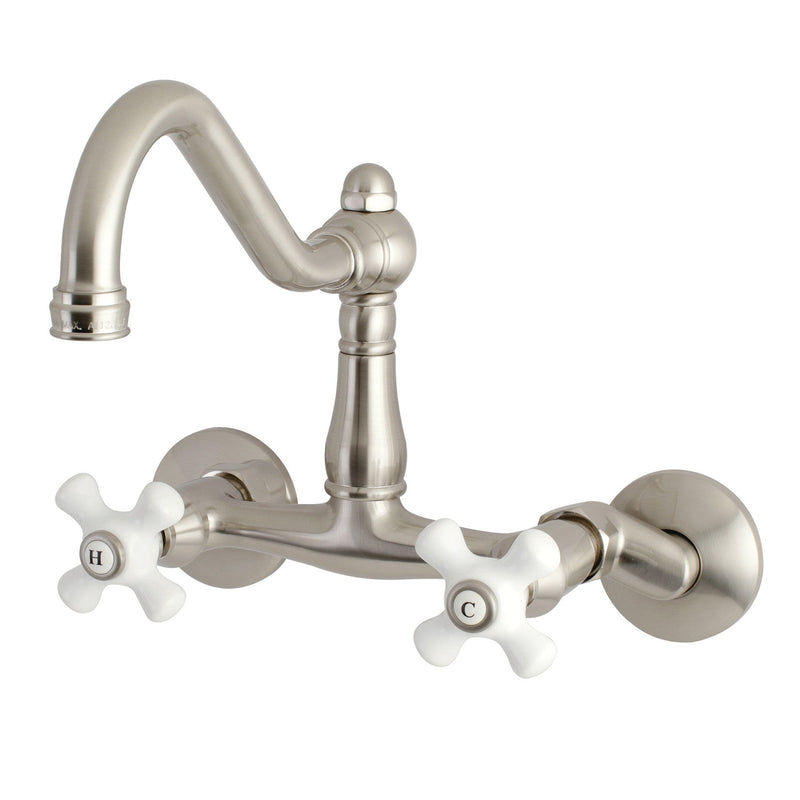 Kingston Brass KS3228PX Heirloom Kitchen Faucet in Brushed Nickel