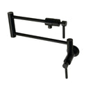 Kingston Sona KS4100DL - Concord Two-Handle 1-Hole Wall Mount Pot Filler Faucet, Matte Black