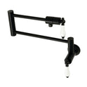 Kingston Tulare KS4100PL - Metropolitan Two-Handle 1-Hole Wall Mount Pot Filler Faucet, Matte Black