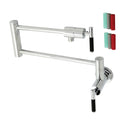 Kingston Sona KS4101CKL - Kaiser Two-Handle 1-Hole Wall Mount Pot Filler Faucet, Polished Chrome