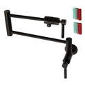 Kingston Sona KS4105DKL - Kaiser Two-Handle 1-Hole Wall Mount Pot Filler Faucet, Oil Rubbed Bronze