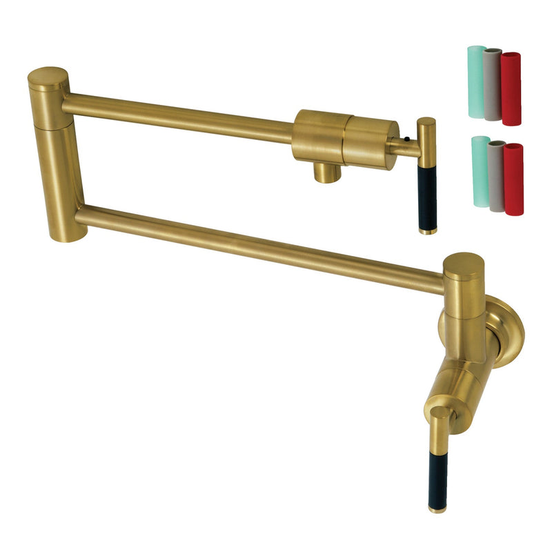 Kingston Brass KS4107CKL Pot Filler in Brushed Brass