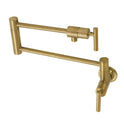 Kingston Sona KS4107CML - Manhattan Two-Handle 1-Hole Wall Mount Pot Filler Faucet, Brushed Brass