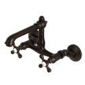 Kingston Tulare KS7225AX - English Country Two-Handle 2-Hole Wall Mount Bridge Kitchen Faucet, Oil Rubbed Bronze
