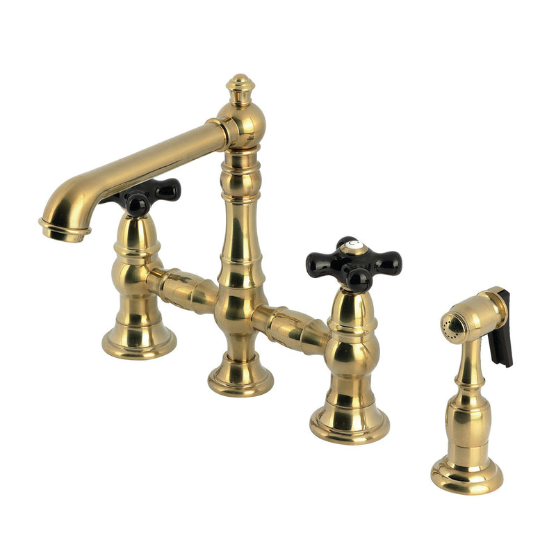 Kingston Brass KS7277PKXBS Duchess Kitchen Faucet in Brushed Brass