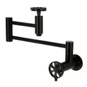 Kingston Sona KS8100RX - Belknap Two-Handle 1-Hole Wall Mount Pot Filler Faucet, Matte Black