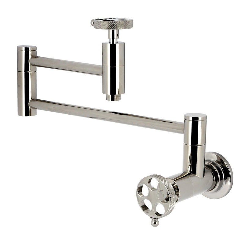 Kingston Brass KS8106RKX Pot Filler in Polished Nickel