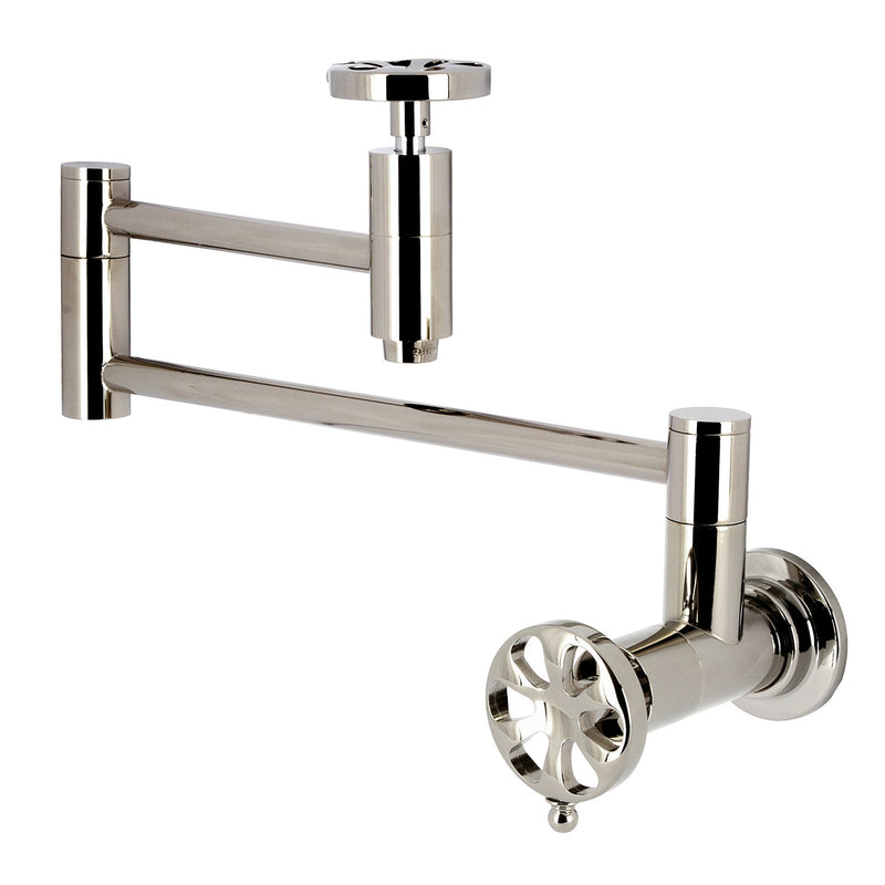 Kingston Brass KS8106RX Pot Filler in Polished Nickel