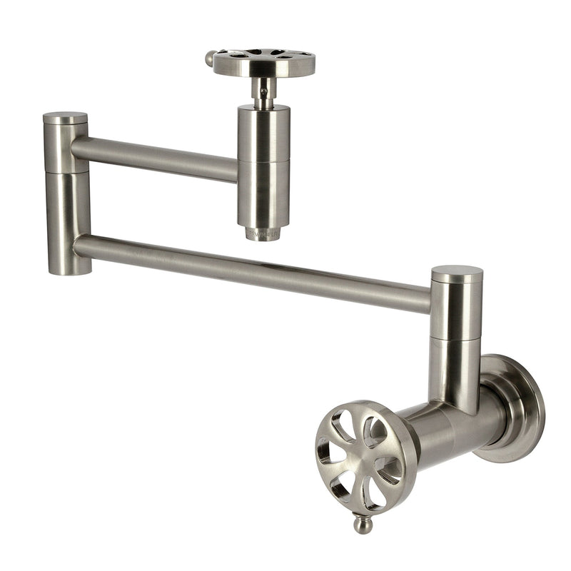 Kingston Brass KS8108RX Pot Filler in Brushed Nickel