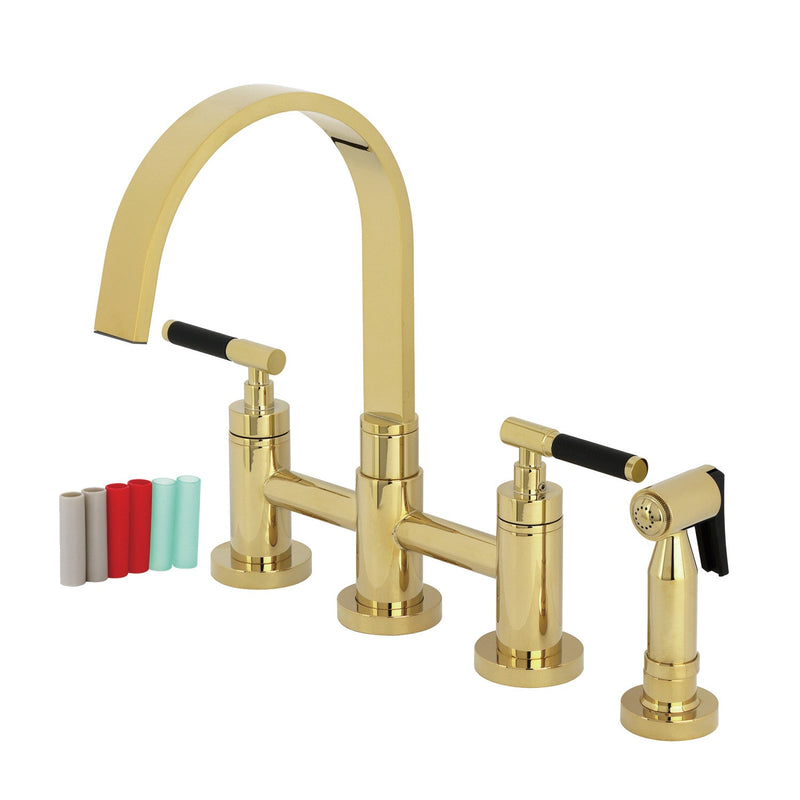 Kingston Brass KS8262CKLBS Kitchen Faucet in Polished Brass