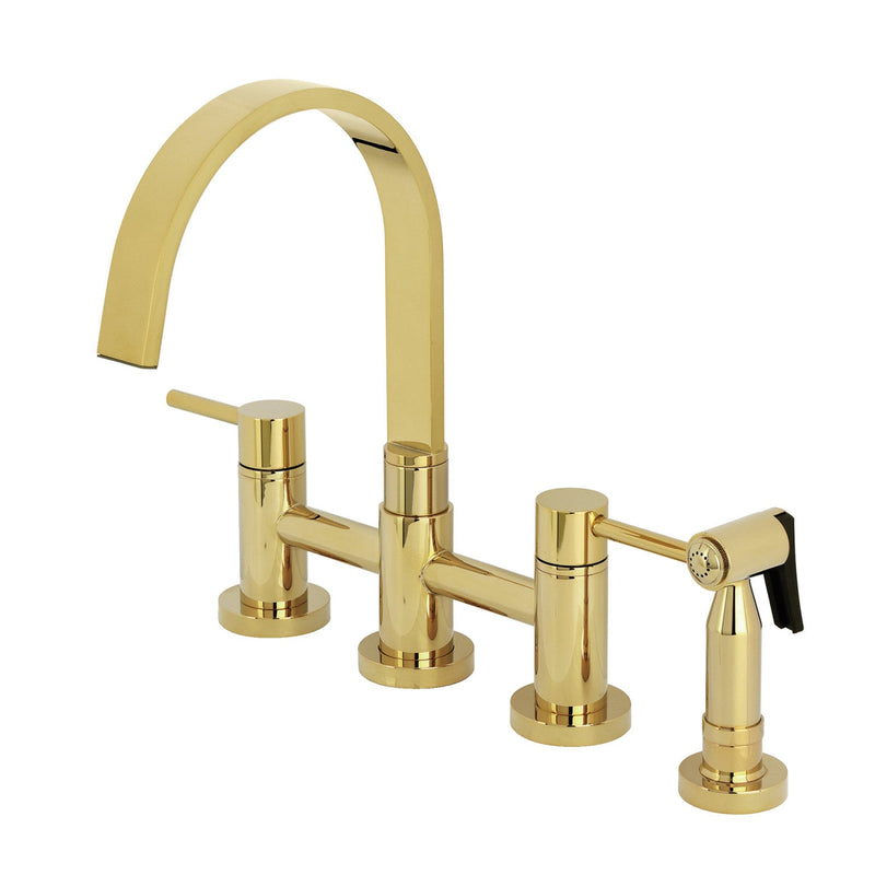 Kingston Brass KS8262DLBS Kitchen Faucet in Polished Brass