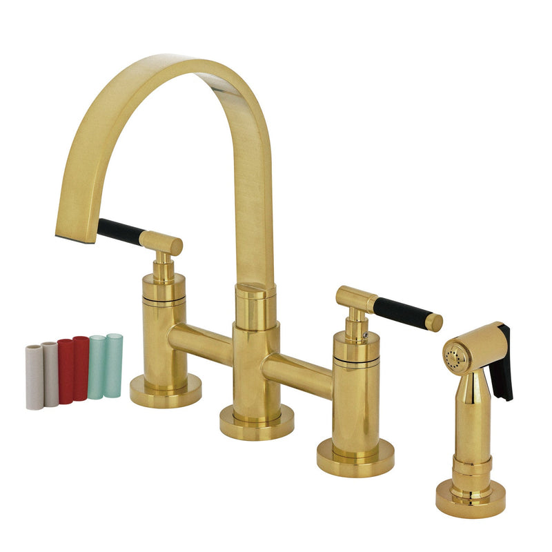 Kingston Brass KS8267CKLBS Kitchen Faucet in Brushed Brass