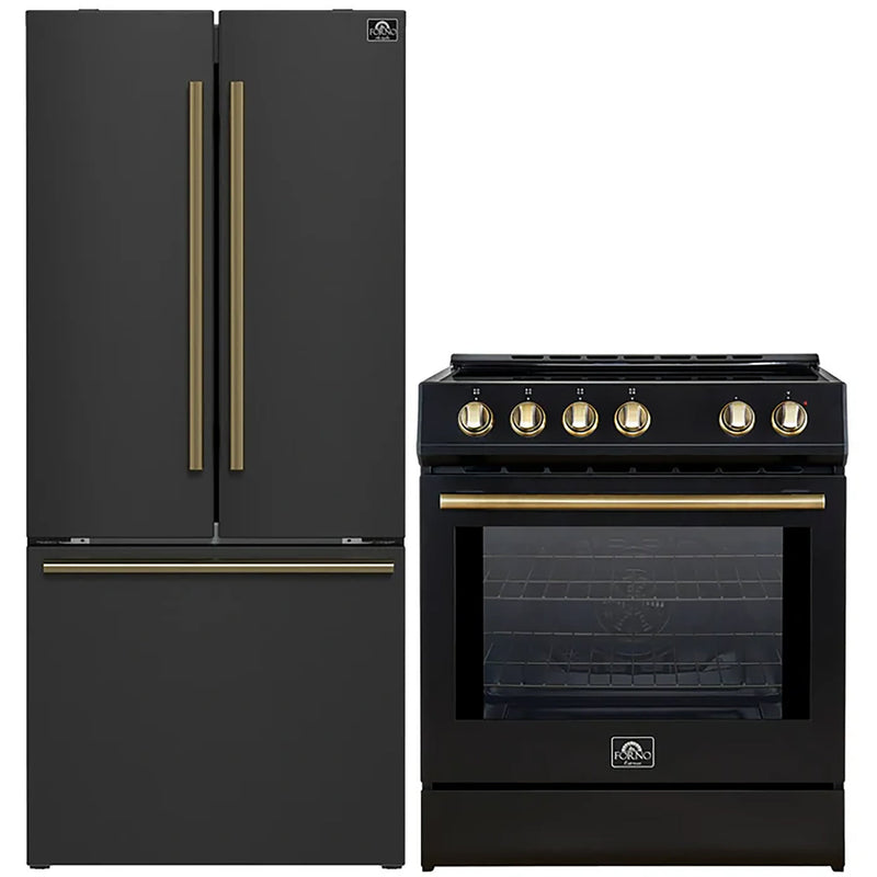 Forno FBDL-014-15CAUS 30 in. Appliance Package in Black