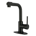 Kingston Sona LS2410DL - Concord Single-Handle 1-Hole Deck Mount Pull-Out Sprayer Bar Faucet, Matte Black