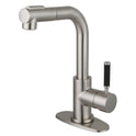 Kingston Sona LS2418DKL - Kaiser Single-Handle 1-Hole Deck Mount Pull-Out Sprayer Bar Faucet, Brushed Nickel