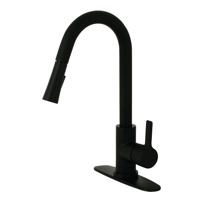 Kingston Brass LS8680CTL Kitchen Faucet in Matte Black