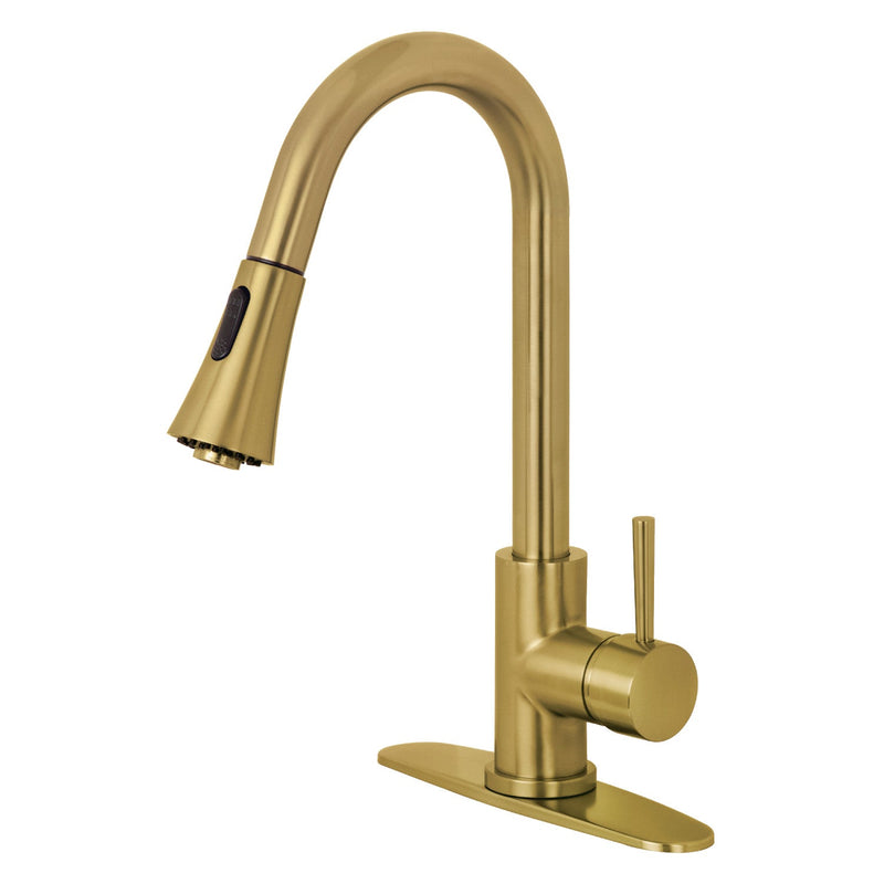 Kingston Brass LS8723DL Tulare Kitchen Faucet in Brushed Brass