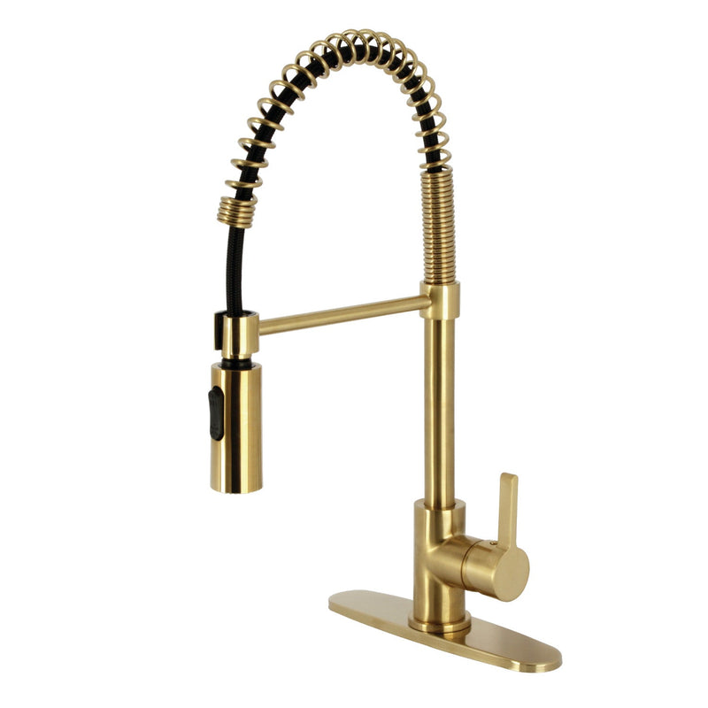 Kingston Brass LS8773CTL Kitchen Faucet in Brushed Brass