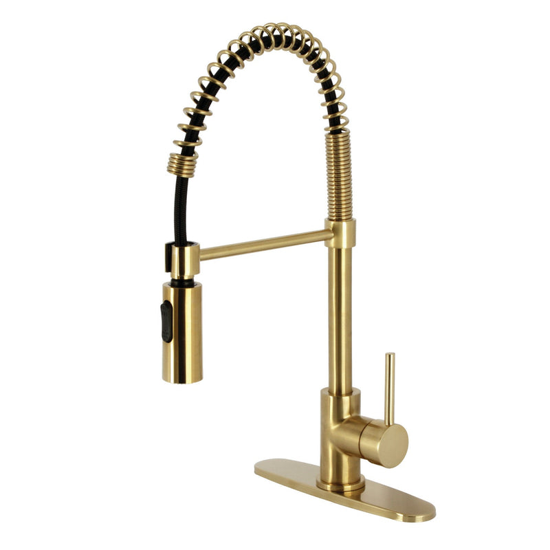 Kingston Brass LS8773DL Kitchen Faucet in Brushed Brass