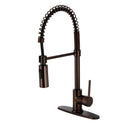 Kingston Sona LS8775DL - Concord Single-Handle 1-Hole Deck Mount Pre-Rinse Kitchen Faucet, Oil Rubbed Bronze