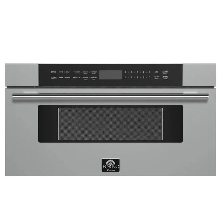 Forno Oliena Espresso 30-Inch Built-In 1.6 Cu. Ft. Microwave Oven in Stainless Steel with Stainless Steel Trim (FMWDR3093-30) Forno